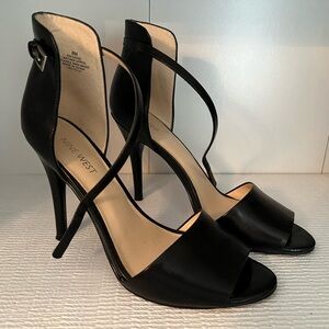 Nine West Black Strappy Heels